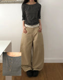 Fayu Flower Color Matching Button Three Quarter T-shirt