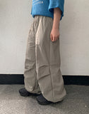 [unisex] Lyov banding cut-out string parachute nylon pants