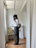 Tilla Linen See-through Color Matching Slim Long Sleeve Hood T-shirt