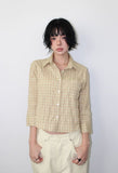NATURAL CHECK 3/4 SHIRT