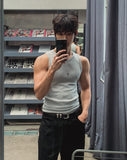 Pain Cut Ribbed Muscle Fit Sleeveless Top