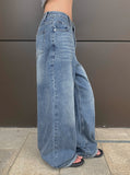 Liam Washed Denim Long Wide Pants