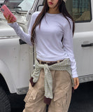 Mellie Two-Tone Layered Shirring Long Sleeve