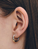 H-Subuni Silver (C) Gradient One-Touch Earrings