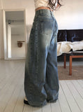 Dero Cut Washing Denim Wide Pants