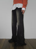 SNAP BUTTON BOOTCUT DENIM