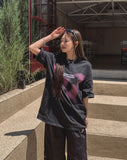 Butterfly Printed Over Short Sleeve T-Shirt