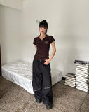 IREM Zipper String Two Way Banding Wide Cargo Pants