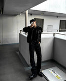 Thesby Double Zipper Tweed Suede Biker Jacket
