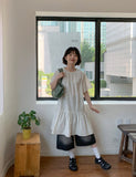 Lutet Layered Shirring Dot Mini One Piece