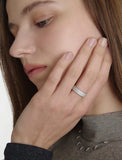 Essence Silver (W) Milgrain Layer Stone Ring