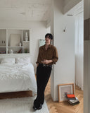 Eden One-Tuck Semi Bootcut Slacks