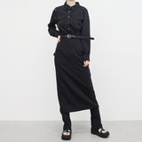 Penaon Back Slit Long One Piece (belt Set)