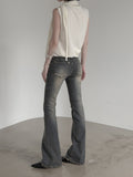 Sand Tin Washed Raw Bootcut Denim