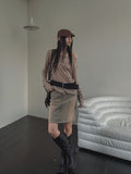 Dignal midi denim skirt