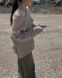 Mora cable long V knit