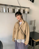 Hyuina String Button Short Collar Jacket