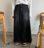 Chad Tassel Denim Long Skirt