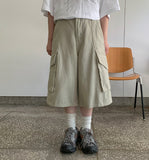 [Unisex] Ganuse Cotton Cargo Bermuda Pants