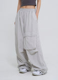 Front pocket balloon nylon pants