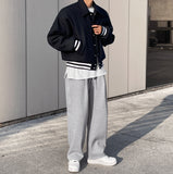 Sentic brushed one-tuck wide pants