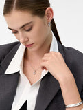 Etreve Silver Note Wave Necklace