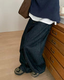 Sanen Raw Denim Balloon Wide Brushed Pants