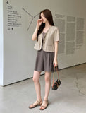 Dinet High-Waist Pintuck Shorts Slacks (Belt Set)