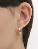 Subni Silver (C) Twist One Touch Earrings M