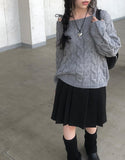 [Plan] Dottie Off-Shoulder Ribbon Cable Knit