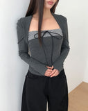 Bil Dot Square Stripe Warmer Long Sleeve T-Shirt