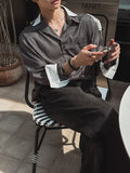Ille Stripe Color Matching Shirt