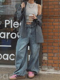 Maxi balloon snap wide denim