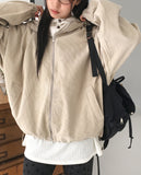 Sideon Corduroy Two-Way Hood Zip-up Jacket