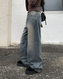 Keds Vintage Washing Wide Denim Pants