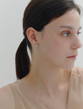 H Edition (W) Cream Hoop Earrings