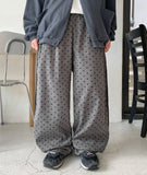 Nelloa dot banding corduroy track pants