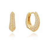 Champagne Moon Goutte SV(Y) Pave Oval Earrings