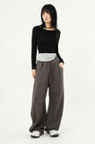 Olive wide-neck crop long sleeve