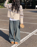 Buffy Nordic Vintage High Neck Knit Cardigan