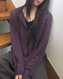 Messe Basic Round Neck Long Sleeve Cardigan