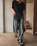 Lujin cat brush washed denim