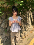 Meili Frill Short Sleeve Blouse