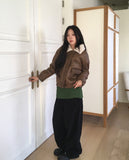 [fleece lining] Drom Suede Fluffy Fur Collar Mustang Jumper