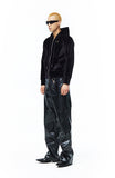 LOGO HOOD VELVET JACKET
