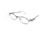 Geek Chic Cubic Silver Frame Round Glasses
