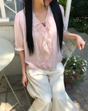 Morein Frill Short Sleeve Blouse
