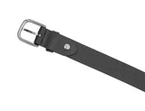 Black metal leather belt