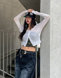 [U-BASIC] Summer snap button see-through cardigan