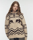 [2-WAY] Nordic Winter Hood Knit Zip-up